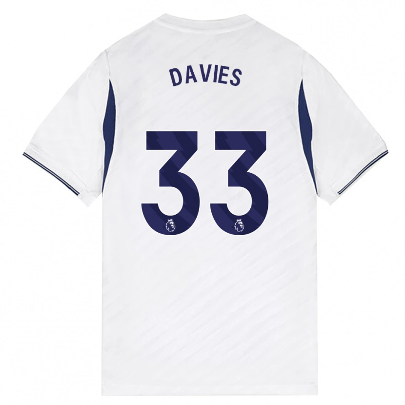 Danxen Mujer Camiseta Ben Davies #33 Blanco Rojo Púrpura 1ª Equipación 2026/27 La Camisa México
