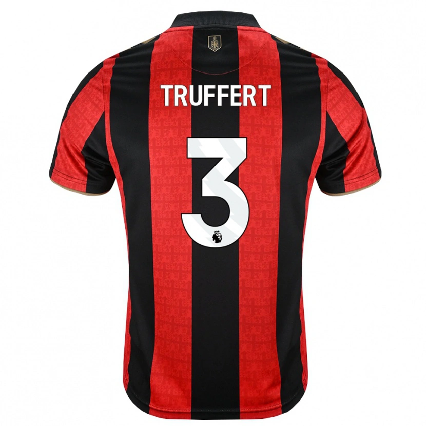 Danxen Mujer Camiseta Adrien Truffert #3 Goldenrod Rojo Negro 1ª Equipación 2026/27 La Camisa México