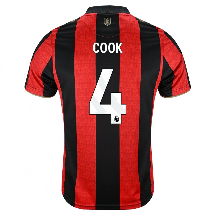 Danxen Mujer Camiseta Lewis Cook #4 Goldenrod Rojo Negro 1ª Equipación 2026/27 La Camisa México