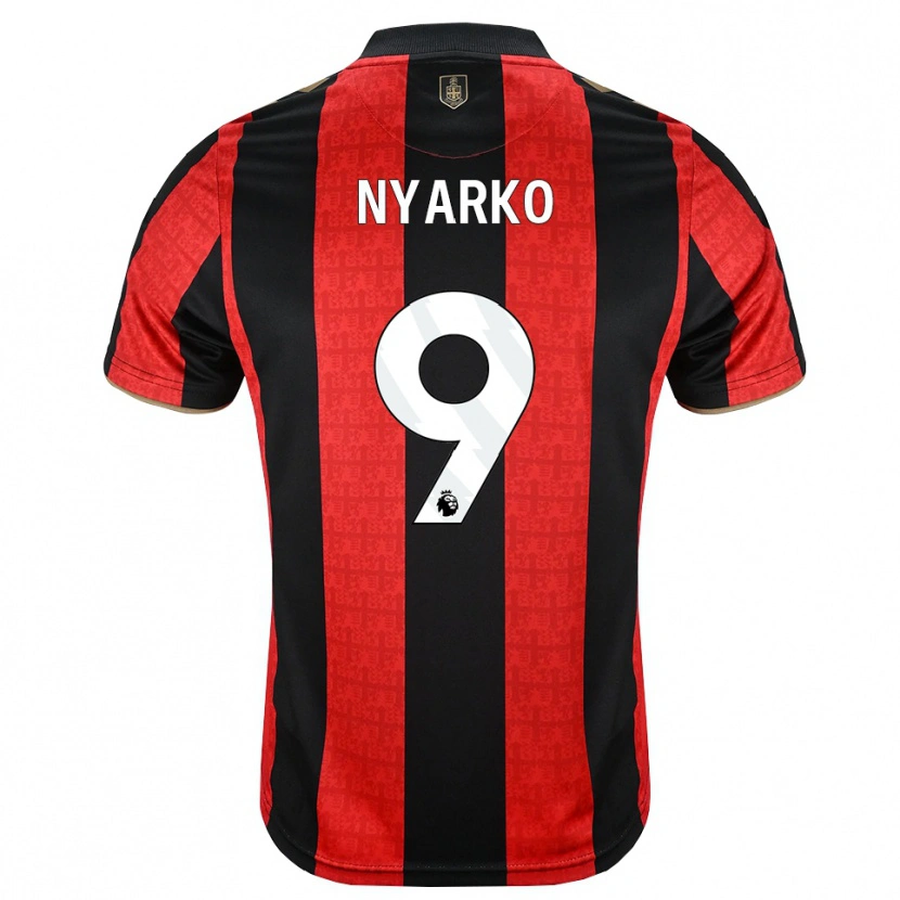 Danxen Mujer Camiseta Eugene Nyarko #9 Goldenrod Rojo Negro 1ª Equipación 2026/27 La Camisa México