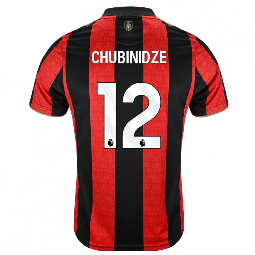 Danxen Mujer Camiseta George Chubinidze #12 Goldenrod Rojo Negro 1ª Equipación 2026/27 La Camisa México