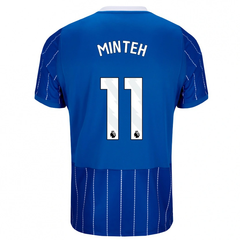 Danxen Mujer Camiseta Yankuba Minteh #11 Azulmedio Blanco 1ª Equipación 2026/27 La Camisa México