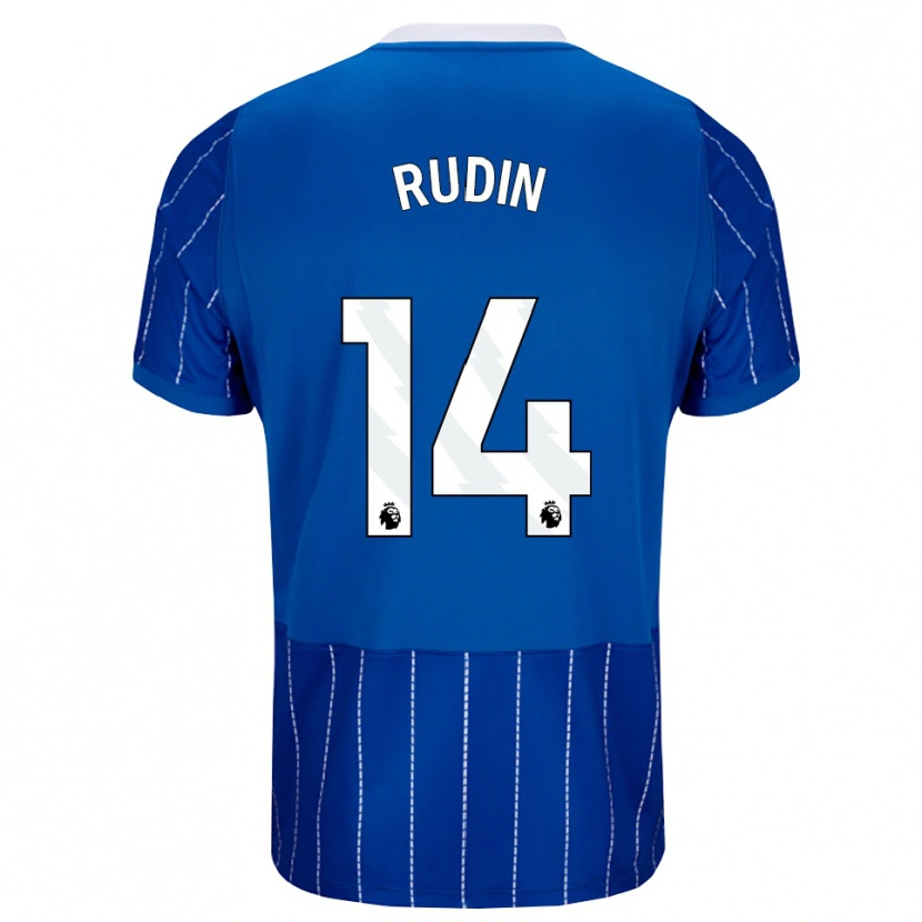 Danxen Mujer Camiseta Daniel Rudin #14 Azulmedio Blanco 1ª Equipación 2026/27 La Camisa México