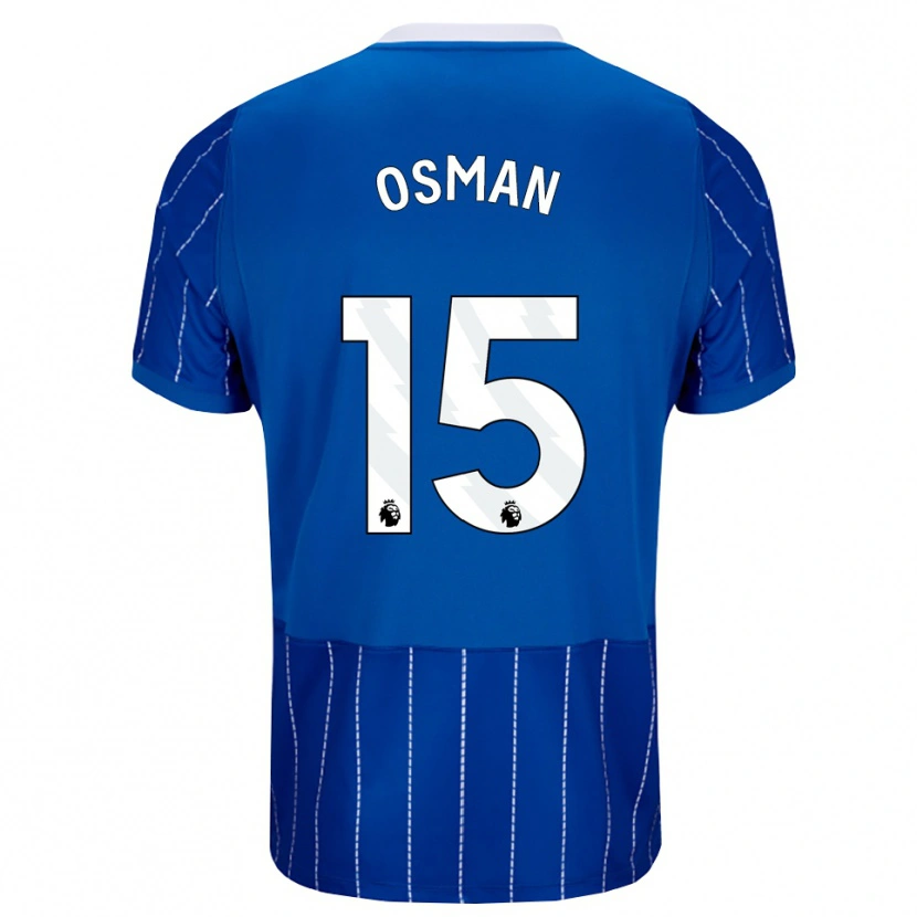 Danxen Mujer Camiseta Ibrahim Osman #15 Azulmedio Blanco 1ª Equipación 2026/27 La Camisa México