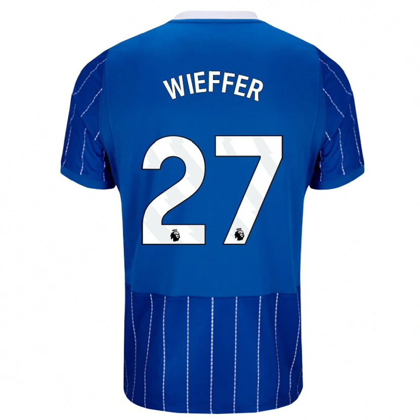 Danxen Mujer Camiseta Mats Wieffer #27 Azulmedio Blanco 1ª Equipación 2026/27 La Camisa México