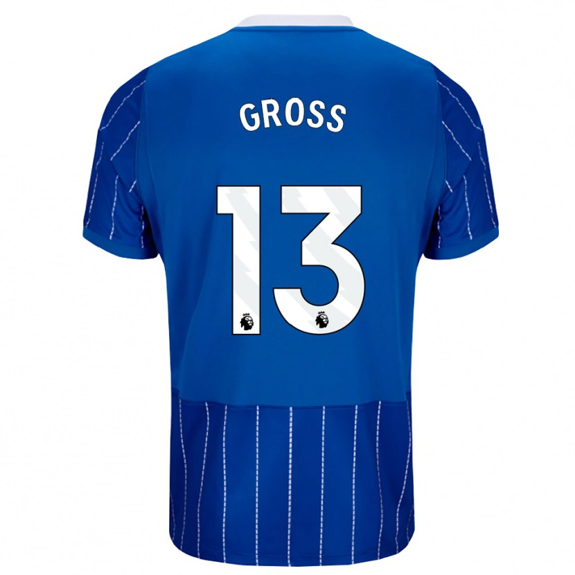 Danxen Mujer Camiseta Pascal Groß #13 Azulmedio Blanco 1ª Equipación 2026/27 La Camisa México