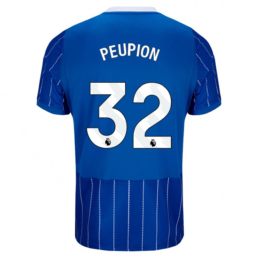 Danxen Mujer Camiseta Cameron Peupion #32 Azulmedio Blanco 1ª Equipación 2026/27 La Camisa México