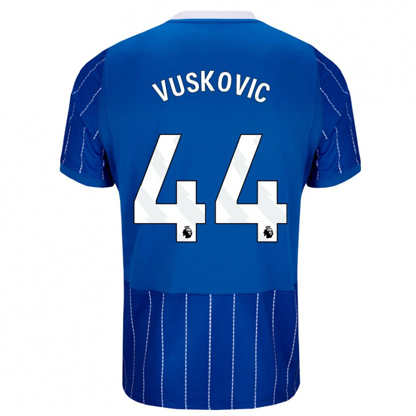 Danxen Mujer Camiseta Luka Vuskovic #44 Azulmedio Blanco 1ª Equipación 2026/27 La Camisa México