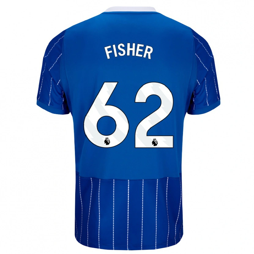Danxen Mujer Camiseta Hugo Fisher #62 Azulmedio Blanco 1ª Equipación 2026/27 La Camisa México