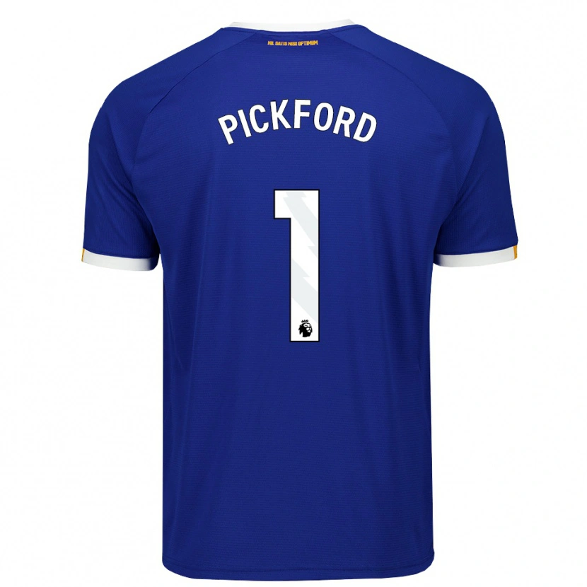 Danxen Mujer Camiseta Jordan Pickford #1 Azul Blanco Amarillo 1ª Equipación 2026/27 La Camisa México