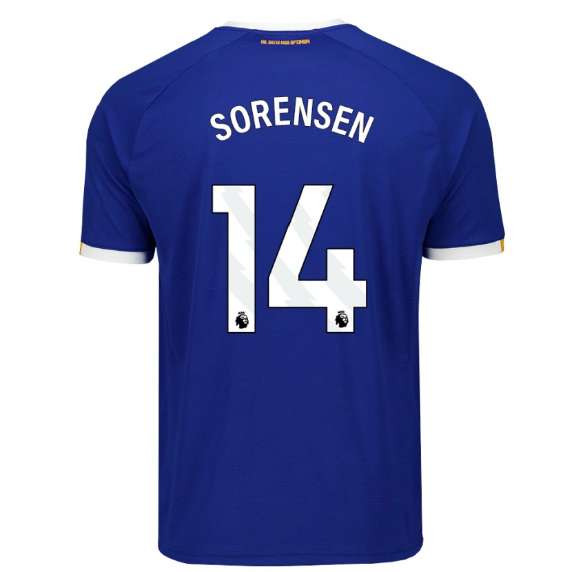 Danxen Mujer Camiseta Nicoline Sorensen #14 Azul Blanco Amarillo 1ª Equipación 2026/27 La Camisa México