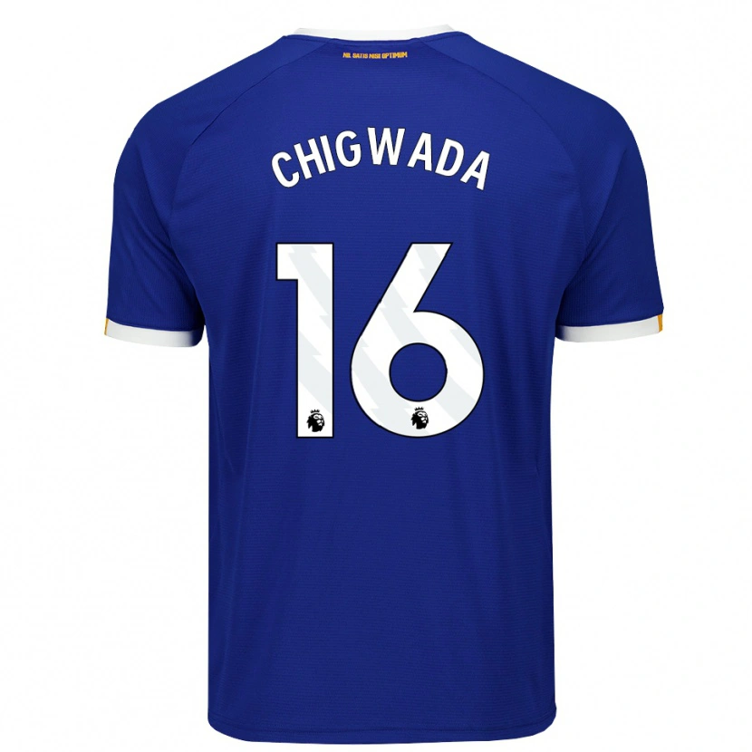 Danxen Mujer Camiseta Josh Chigwada #16 Azul Blanco Amarillo 1ª Equipación 2026/27 La Camisa México