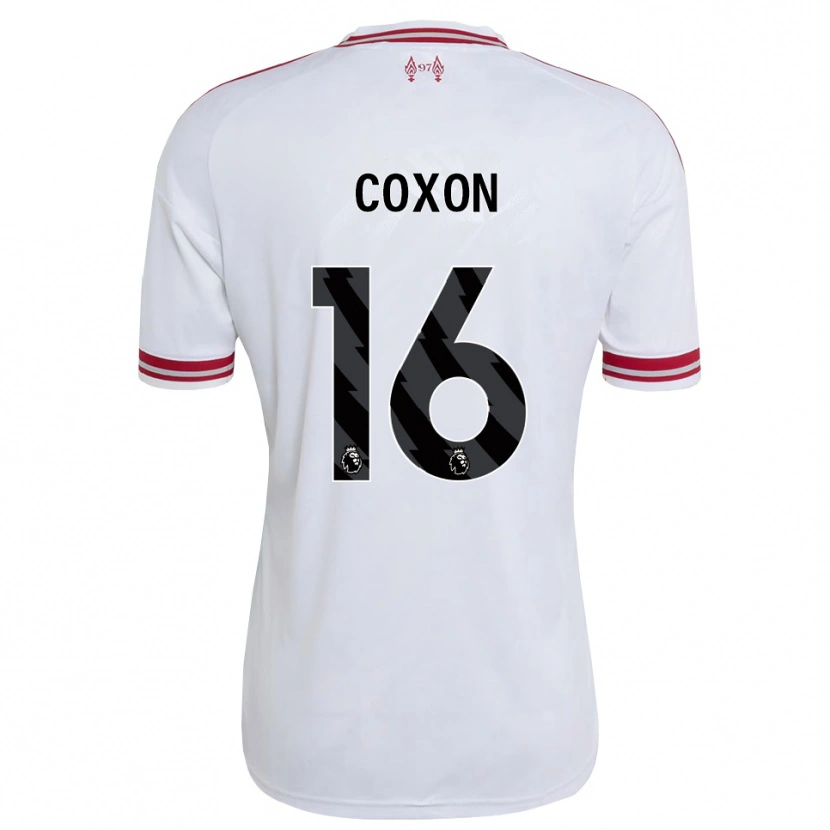 Danxen Mujer Camiseta Zak Coxon #16 Rojo Blanco 2ª Equipación 2026/27 La Camisa México