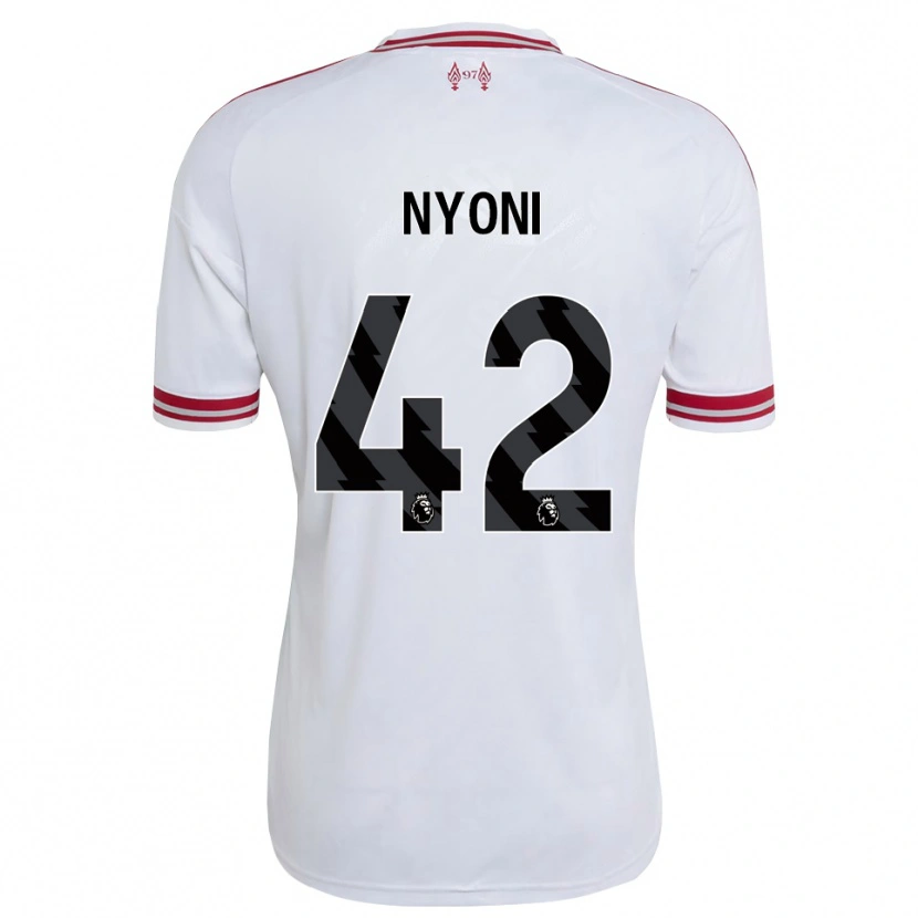 Danxen Mujer Camiseta Trey Nyoni #42 Rojo Blanco 2ª Equipación 2026/27 La Camisa México