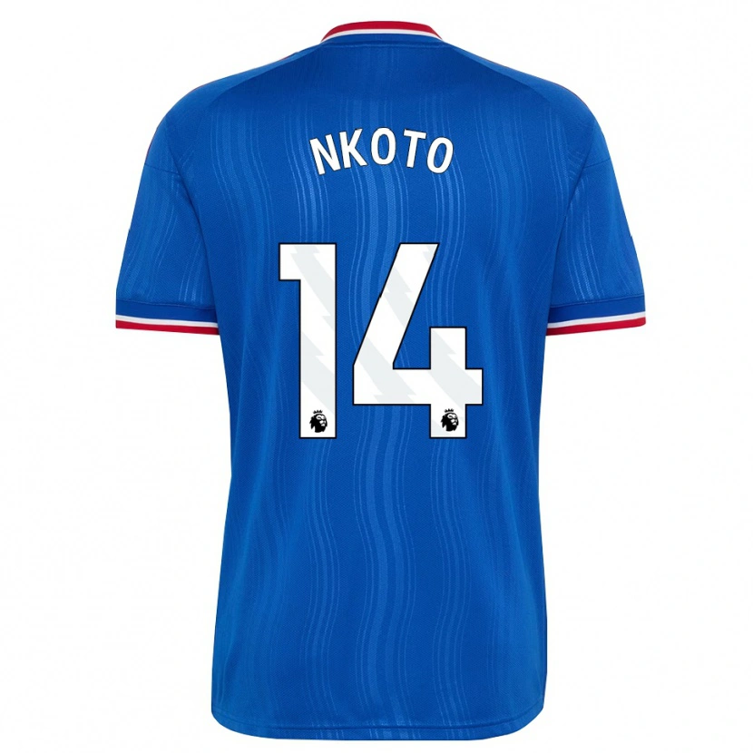 Danxen Mujer Camiseta Bassirou Nkoto #14 Azul Blanco Rojo 2ª Equipación 2026/27 La Camisa México