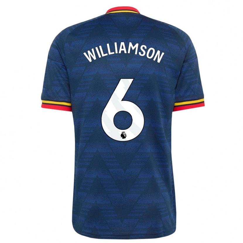 Danxen Mujer Camiseta Leah Williamson #6 Azulmedianoche Amarillo Rojo 2ª Equipación 2026/27 La Camisa México