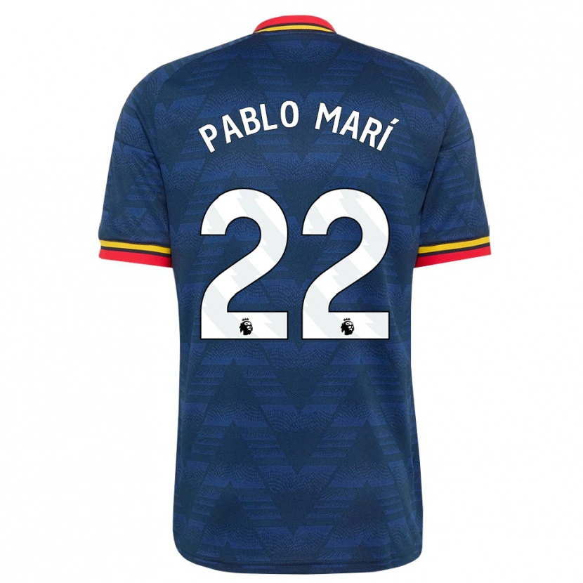 Danxen Mujer Camiseta Pablo Mari #22 Azulmedianoche Amarillo Rojo 2ª Equipación 2026/27 La Camisa México