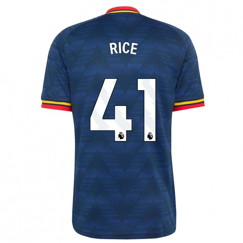 Danxen Mujer Camiseta Declan Rice #41 Azulmedianoche Amarillo Rojo 2ª Equipación 2026/27 La Camisa México