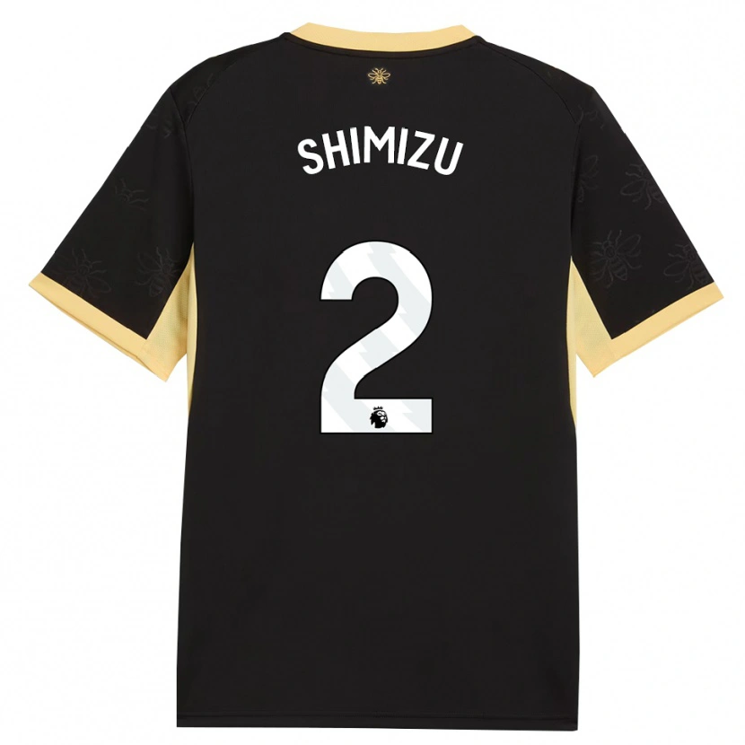 Danxen Mujer Camiseta Risa Shimizu #2 Negro Amarillo 2ª Equipación 2026/27 La Camisa México