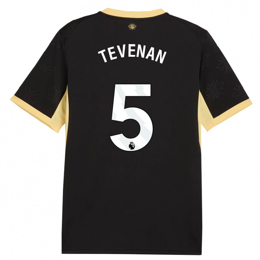 Danxen Mujer Camiseta Oliver Tevenan #5 Negro Amarillo 2ª Equipación 2026/27 La Camisa México