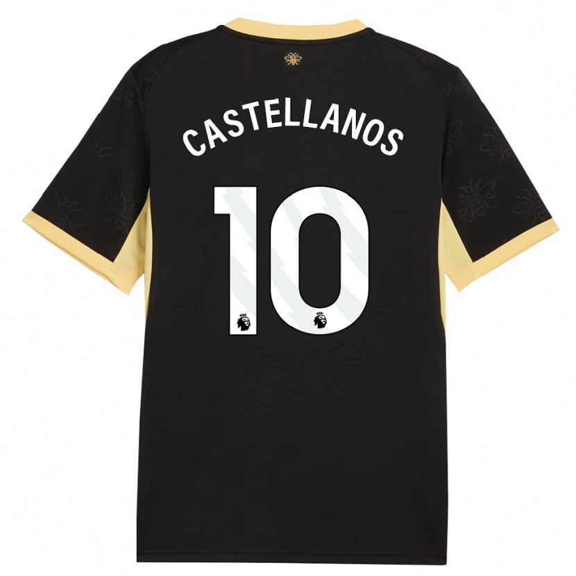 Danxen Mujer Camiseta Deyna Castellanos #10 Negro Amarillo 2ª Equipación 2026/27 La Camisa México