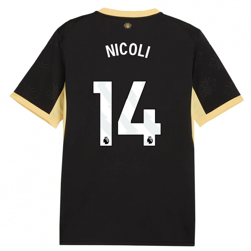 Danxen Mujer Camiseta Kerolin Nicoli #14 Negro Amarillo 2ª Equipación 2026/27 La Camisa México