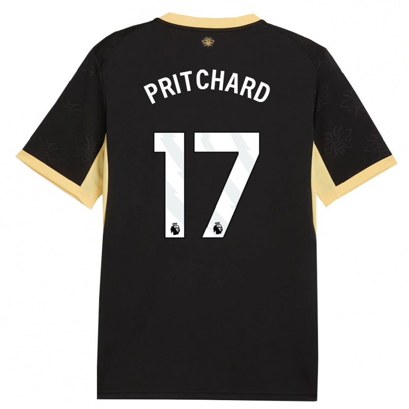 Danxen Mujer Camiseta Poppy Pritchard #17 Negro Amarillo 2ª Equipación 2026/27 La Camisa México