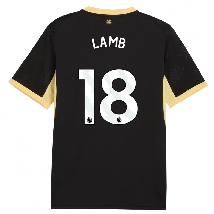Danxen Mujer Camiseta Teddie Lamb #18 Negro Amarillo 2ª Equipación 2026/27 La Camisa México