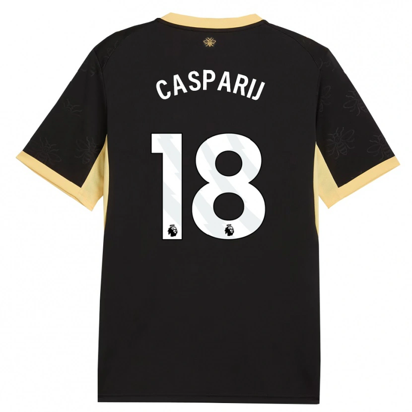 Danxen Mujer Camiseta Kerstin Casparij #18 Negro Amarillo 2ª Equipación 2026/27 La Camisa México
