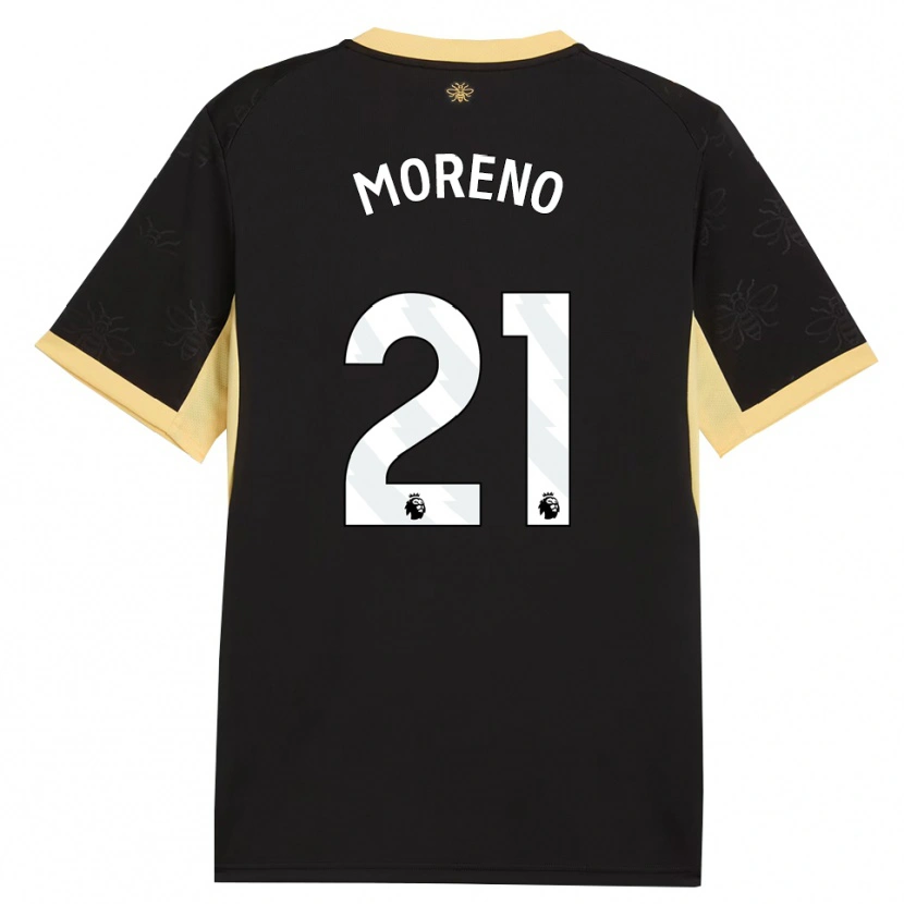 Danxen Mujer Camiseta Marlos Moreno #21 Negro Amarillo 2ª Equipación 2026/27 La Camisa México