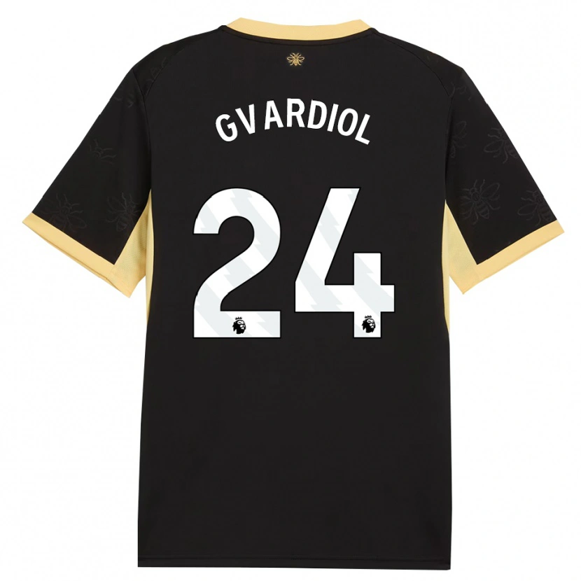 Danxen Mujer Camiseta Josko Gvardiol #24 Negro Amarillo 2ª Equipación 2026/27 La Camisa México