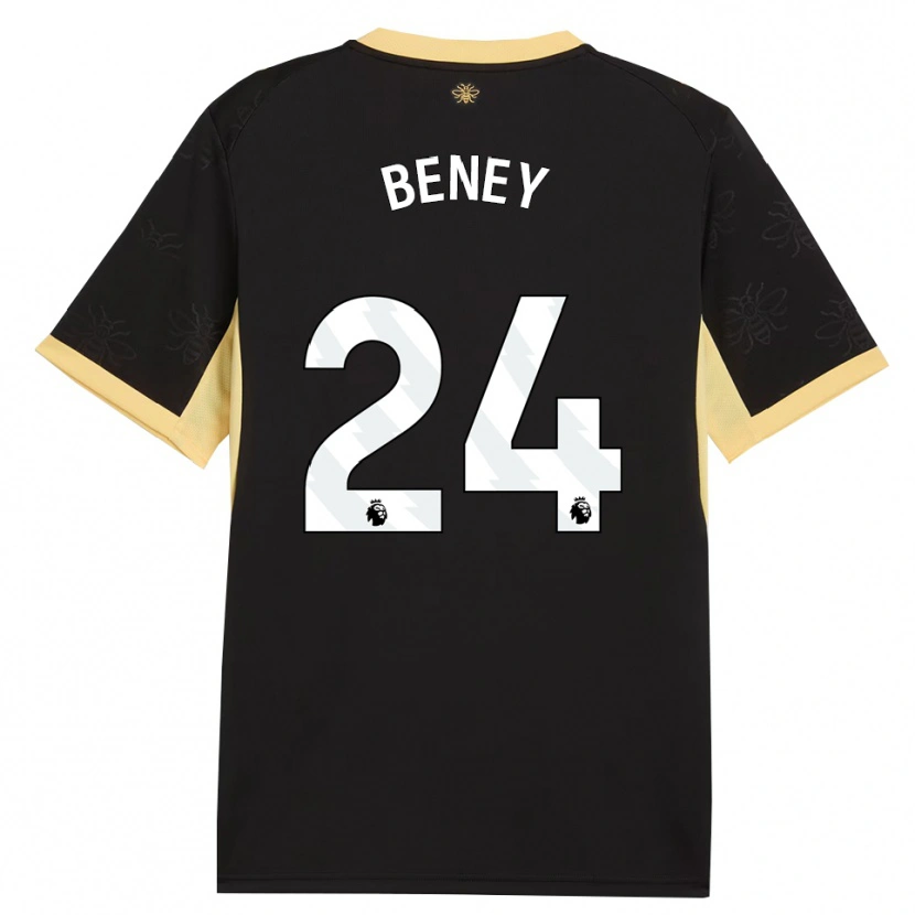 Danxen Mujer Camiseta Iman Beney #24 Negro Amarillo 2ª Equipación 2026/27 La Camisa México