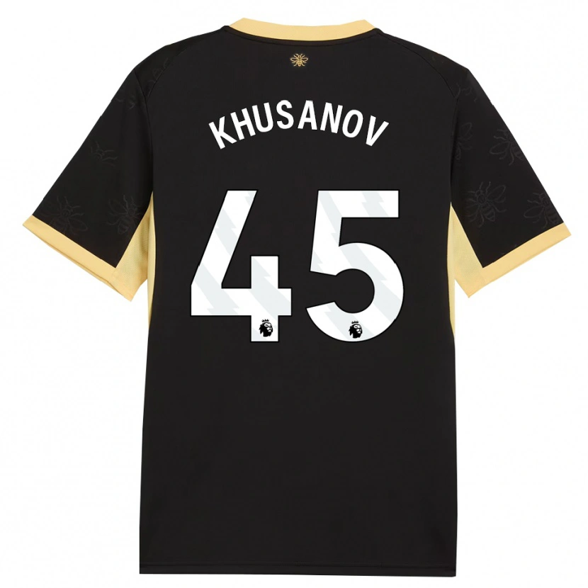Danxen Mujer Camiseta Abdukodir Khusanov #45 Negro Amarillo 2ª Equipación 2026/27 La Camisa México