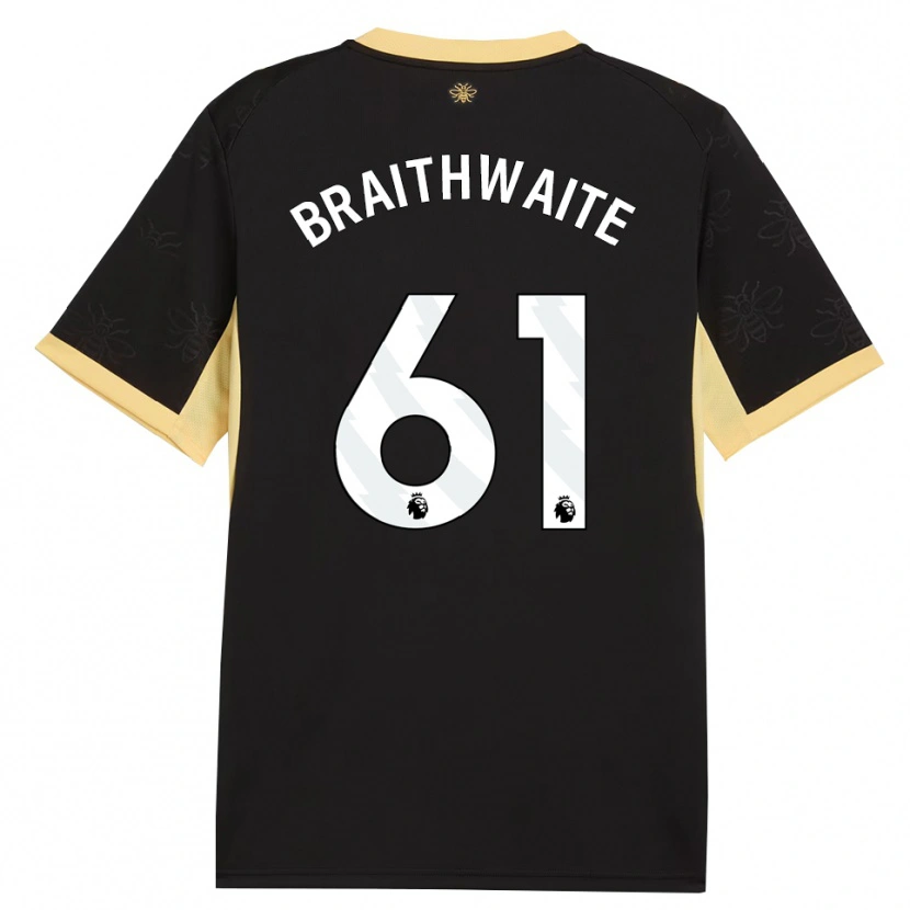Danxen Mujer Camiseta Kaden Braithwaite #61 Negro Amarillo 2ª Equipación 2026/27 La Camisa México