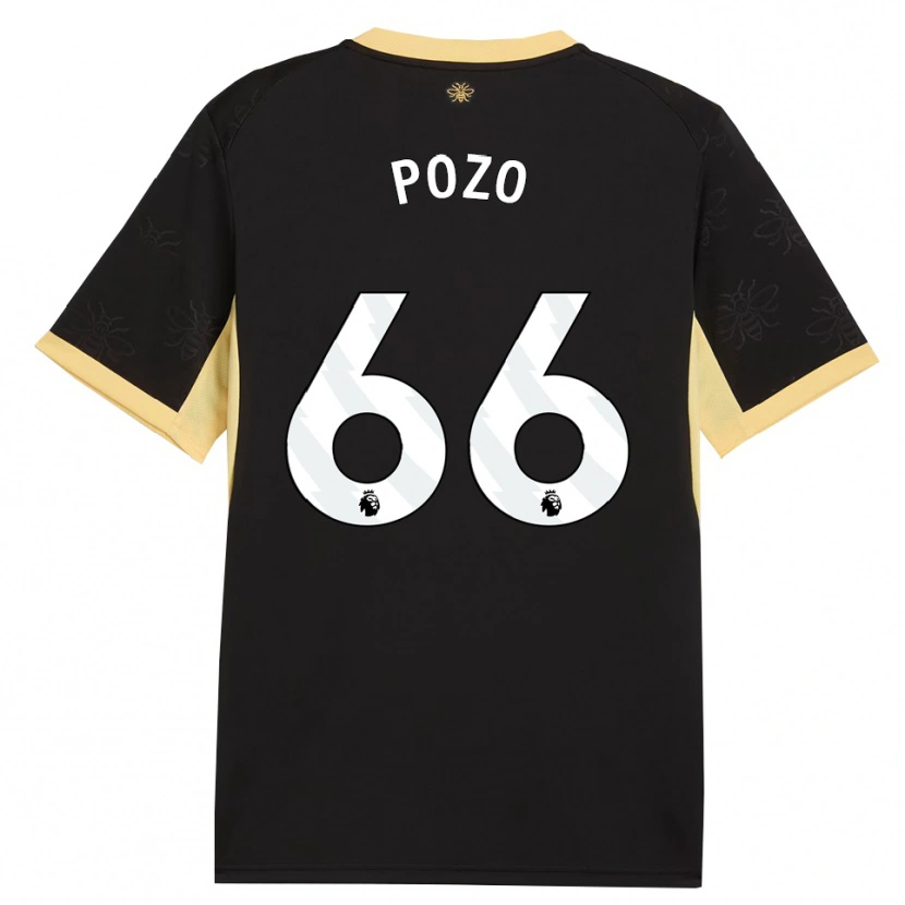 Danxen Mujer Camiseta Iker Pozo #66 Negro Amarillo 2ª Equipación 2026/27 La Camisa México