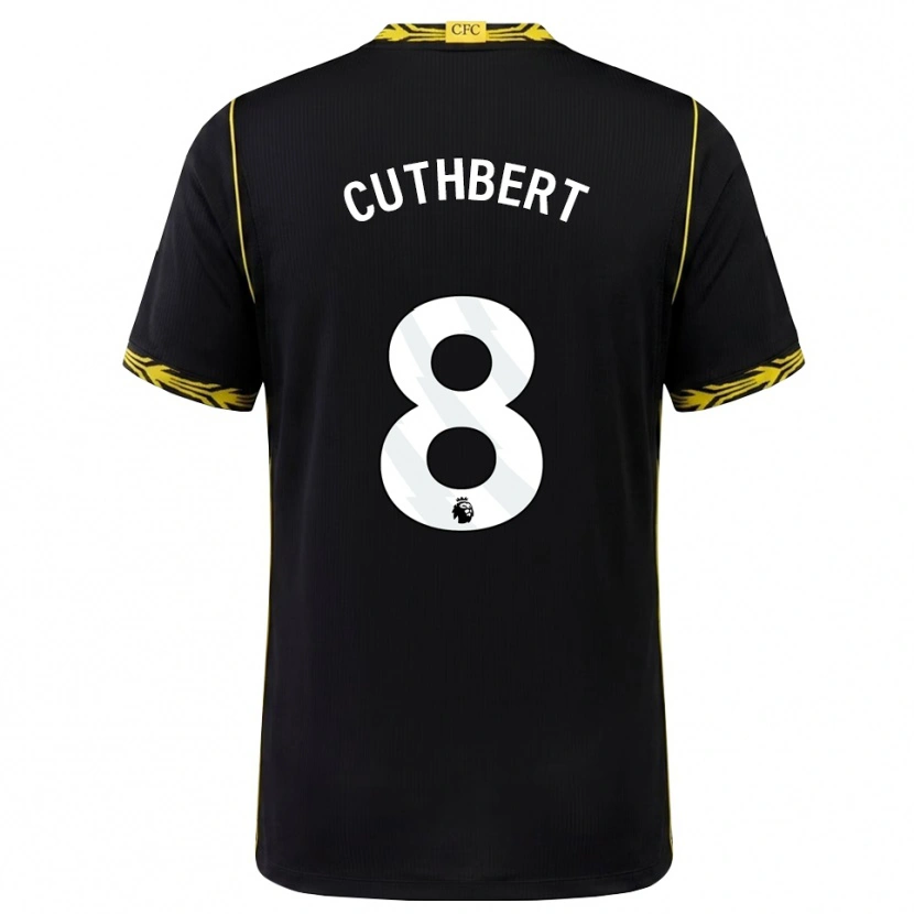 Danxen Mujer Camiseta Erin Cuthbert #8 Negro Amarillo 2ª Equipación 2026/27 La Camisa México