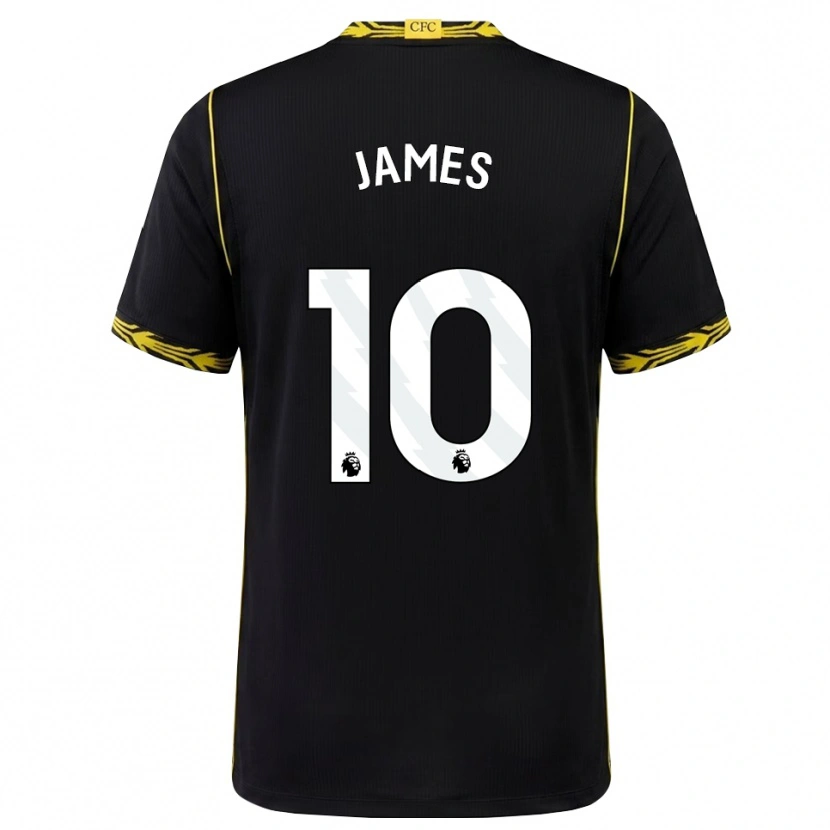 Danxen Mujer Camiseta Lauren James #10 Negro Amarillo 2ª Equipación 2026/27 La Camisa México