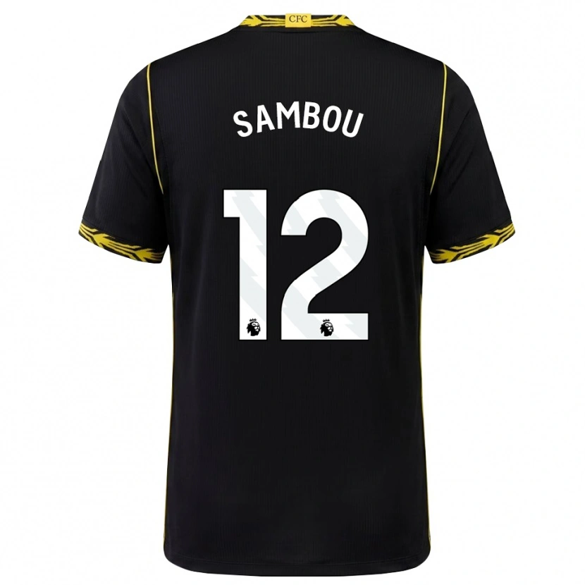 Danxen Mujer Camiseta Gabriel Sambou #12 Negro Amarillo 2ª Equipación 2026/27 La Camisa México