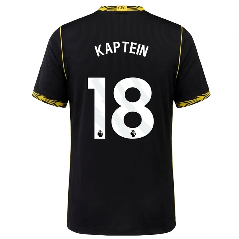 Danxen Mujer Camiseta Wieke Kaptein #18 Negro Amarillo 2ª Equipación 2026/27 La Camisa México