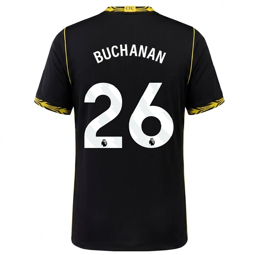 Danxen Mujer Camiseta Kadeisha Buchanan #26 Negro Amarillo 2ª Equipación 2026/27 La Camisa México