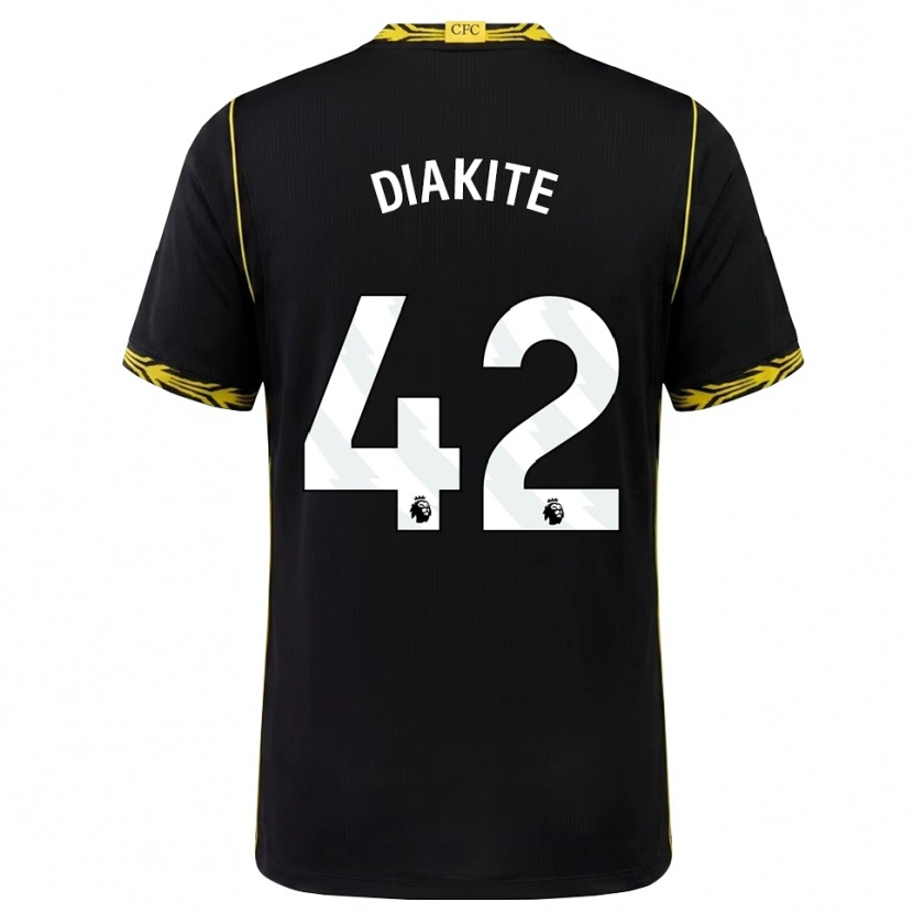 Danxen Mujer Camiseta Calvin Diakite #42 Negro Amarillo 2ª Equipación 2026/27 La Camisa México