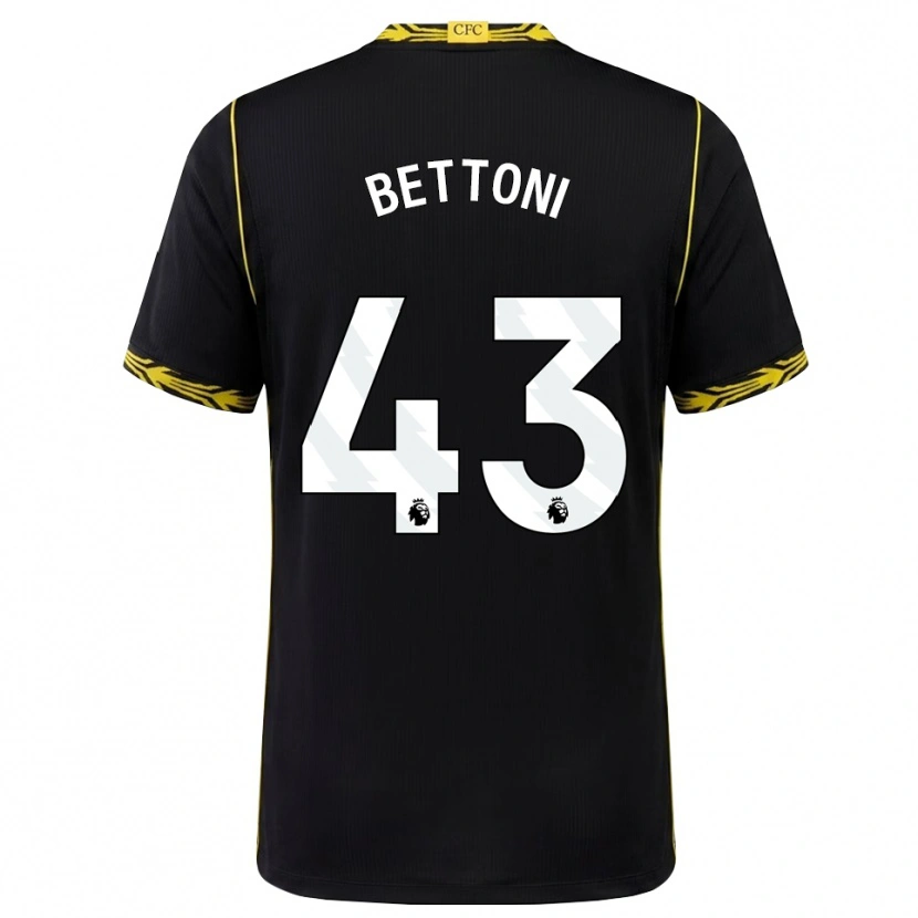 Danxen Mujer Camiseta Harrison Bettoni #43 Negro Amarillo 2ª Equipación 2026/27 La Camisa México