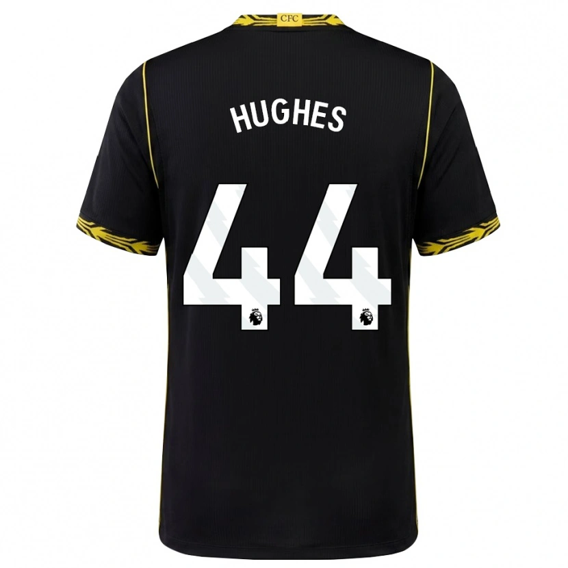 Danxen Mujer Camiseta Brodi Hughes #44 Negro Amarillo 2ª Equipación 2026/27 La Camisa México