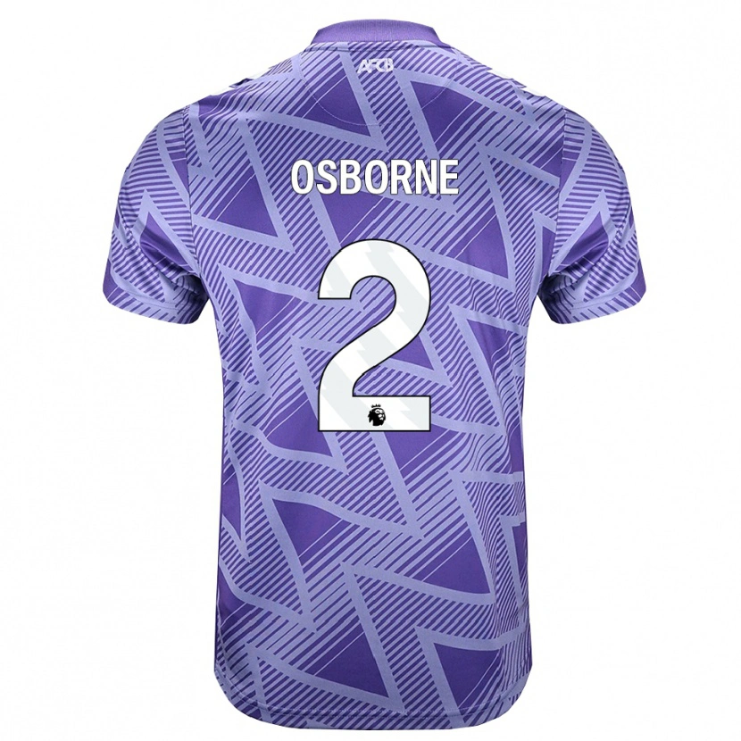 Danxen Mujer Camiseta Charlie Osborne #2 Rojovioletapálido Blanco 2ª Equipación 2026/27 La Camisa México