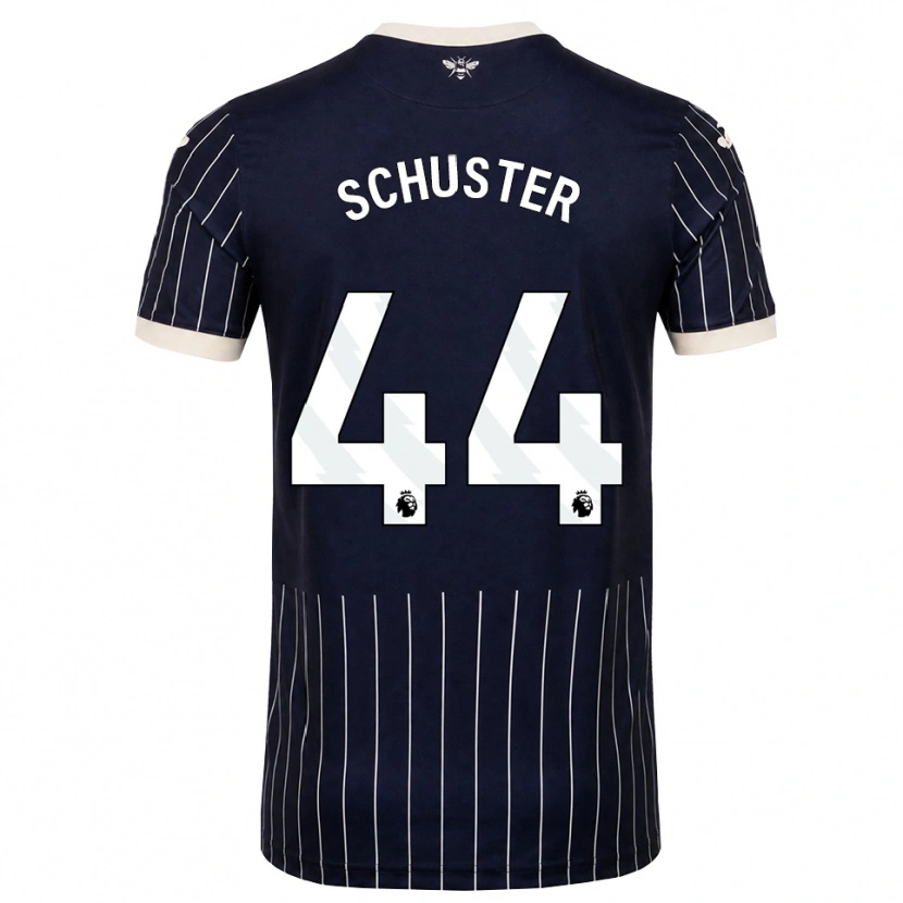 Danxen Mujer Camiseta Jannik Schuster #44 Negro Blanco 2ª Equipación 2026/27 La Camisa México