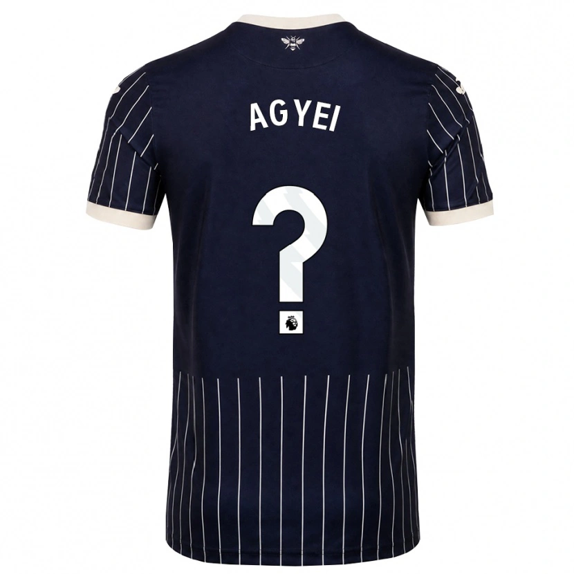Danxen Mujer Camiseta Kai Agyei #0 Negro Blanco 2ª Equipación 2026/27 La Camisa México