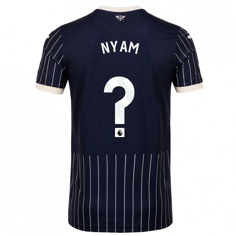 Danxen Mujer Camiseta Jenom Nyam #0 Negro Blanco 2ª Equipación 2026/27 La Camisa México