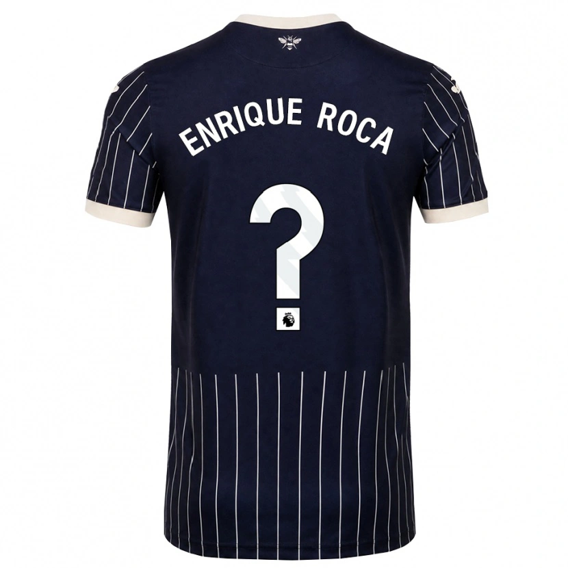 Danxen Mujer Camiseta Enrique Roca #0 Negro Blanco 2ª Equipación 2026/27 La Camisa México