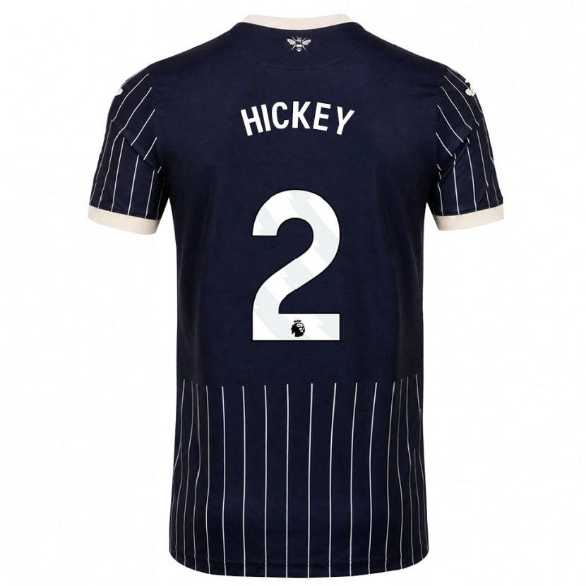Danxen Mujer Camiseta Aaron Hickey #2 Negro Blanco 2ª Equipación 2026/27 La Camisa México