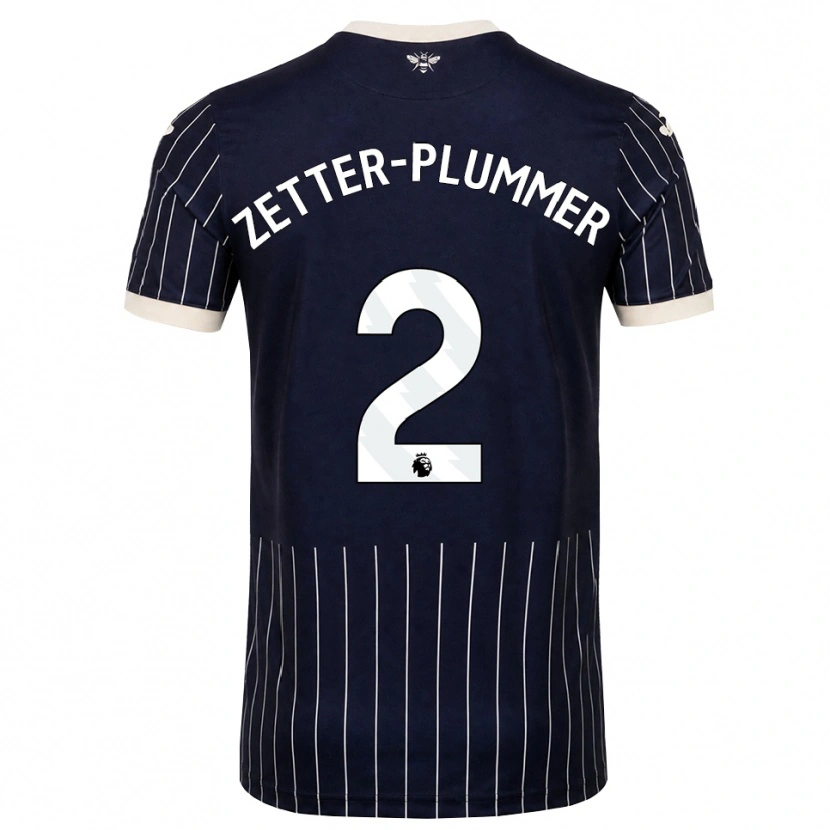 Danxen Mujer Camiseta Josh Zetter-Plummer #2 Negro Blanco 2ª Equipación 2026/27 La Camisa México